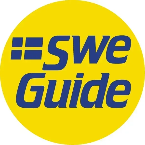 Yellow circle with the text "Sve Guide" in purple